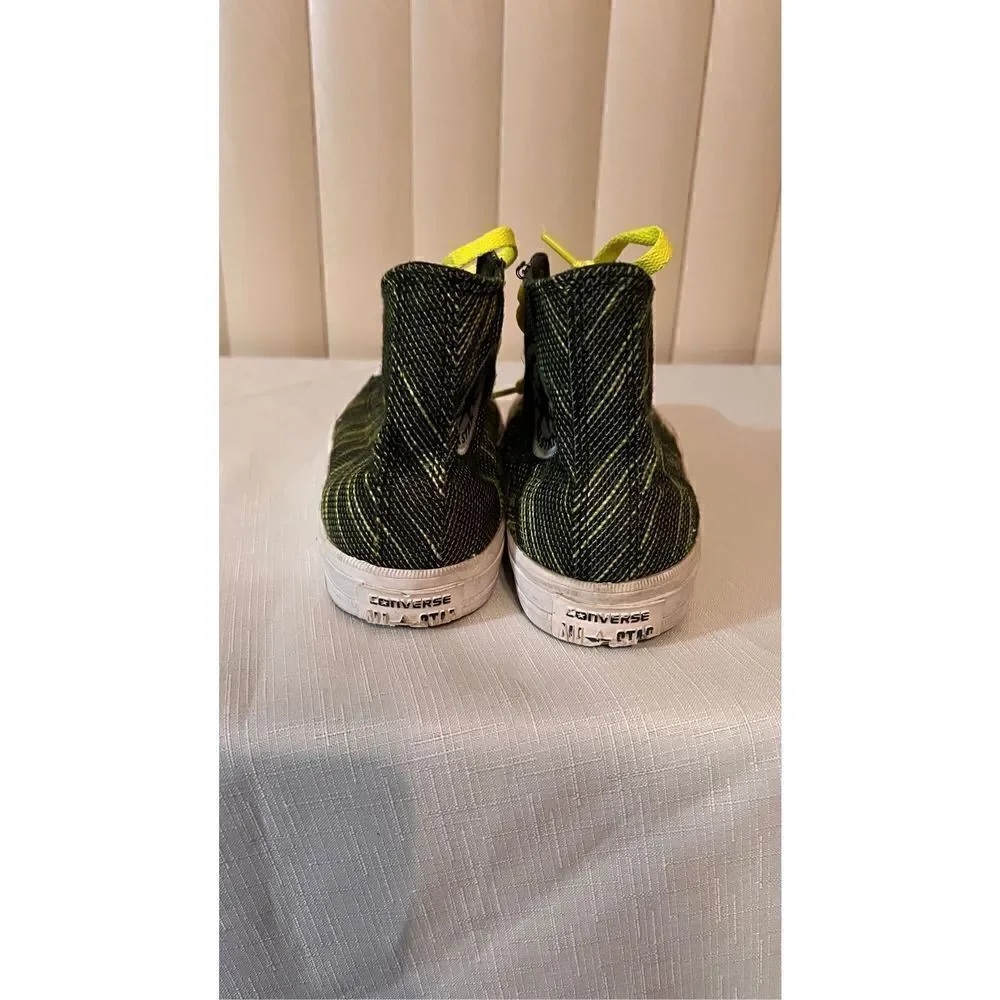 CONVERSE CHUCK TAYLER II ALL STAR SHOES NEON GREEN BLACK 151086 MENS 6.5 WOMENS - Picture 7 of 10